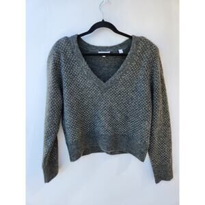 Veronica Beard Pablah Studded Alpaca-Blend Sweater Large Grey